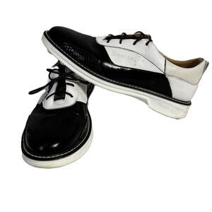 BOXTO Women Inspiration Paris Spikeless Golf Shoes Black White Leather Size 9